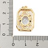 Brass Micro Pave Clear Cubic Zirconia Pendants KK-P263-25KCG-01-3