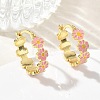 Brass Enamel Hoop Earrings for Women EJEW-A167-27A-02-1