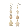 Dyed Tortoise Synthetic Turquoise Dangle Earrings EJEW-JE07362-01-3