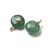 Natural Green Aventurine Flat Round Pendants G-H318-01G-A-01-2