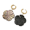 Natural Shell 202 Stainless Steel Dangle Huggie Hoop Earrings for Women EJEW-JE07439-01-4