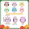 12Pcs 6 Colors PVC Cartoon Owl Doll Pendants KY-SC0001-64-2