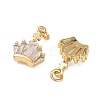 Brass Pave Clear Cubic Zirconia Charms CU-CBAF0F8-13G-2