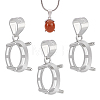 3Pcs Sterling Silver Basket Pendant Setting with Prongs Mounting FIND-PH0028-44-1