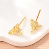 Brass Micro Pave Cubic Zirconia Stud Earrings for Women KK-A305-08G-07-3