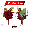 daSilk 2Pcs Rose Flower Silk Brooch with Plastic AJEW-CP0001-64-2