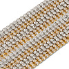 Craftdady 4 Yards 2 Colors Brass Rhinestone Strass Chains CHC-CD0001-04-2