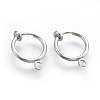 Brass Clip-on Hoop Earrings X-KK-L169-06P-2