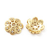 Brass Micro Pave Clear Cubic Zirconia Bead Caps KK-G425-05C-G-2