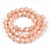 Opaque Solid Color Electroplate Glass Beads Strands EGLA-A039-P6mm-A06-3