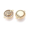 Brass Pave Clear Cubic Zirconia Magnetic Clasps KK-N287-08G-2