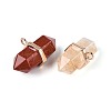 Natural & Synthetic Mixed Stone Double Terminal Pointed Pendants G-N345-09-2