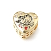 Mother's Day Brass Enamel Beads KK-E802-14G-B-1