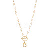 304 Stainless Steel Letter Pendant Necklaces NJEW-LP0001-52B-G-1