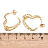 304 Stainless Steel Textured Wavy Wire Heart Shape Stud Earrings for Women SA-CBAB549-06G-5