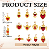 14Pcs Alloy Enamel Stethoscope Pendant Decorations HJEW-ME00156-2