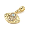Brass Micro Pave Clear Cubic Zirconia Dangle Beads CU-CBAFF5B-18G-2
