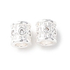 Brass Micro Pave Clear Cubic Zirconia European Beads KK-C157-28S-1