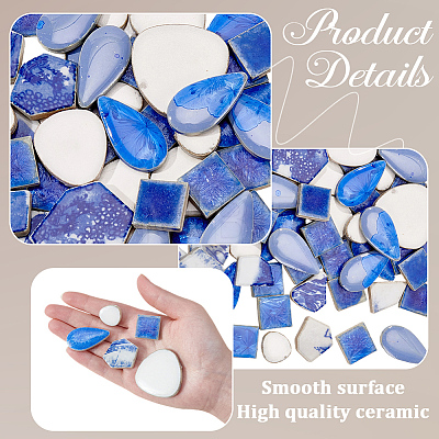 500Pcs 4 Styles Porcelain Mosaic Tiles PORC-SP0001-24-1