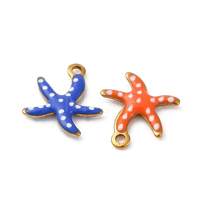 304 Stainless Steel Enamel Charms X-STAS-Q363-14I-G-1
