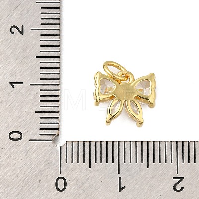 Rack Plating Brass Micro Pave Cubic Zirconia Charms KK-I716-22G-02-1