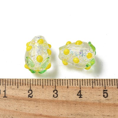 Handmade Foil Lampwork Bumpy Beads Strands FOIL-Z001-05F-1