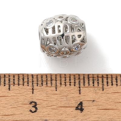 Brass Micro Pave Cubic Zirconia Beads KK-C072-11P-1