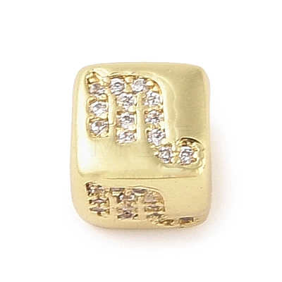 Brass Micro Pave Clear Cubic Zirconia European Beads LS-KK-K368-01G-08-1