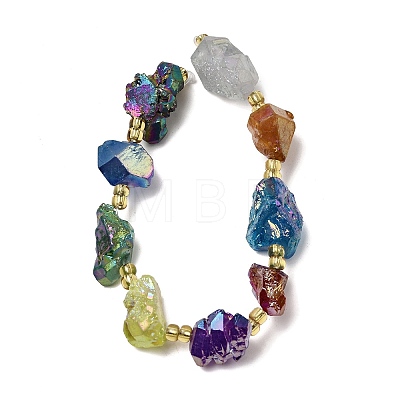 Electroplated Raw Rough Natural Amethyst Beads Strands G-Z131-J02-10-1