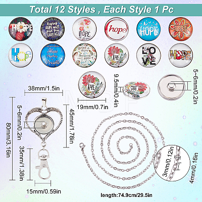 DIY Interchangeable Dome Office Lanyard ID Badge Holder Necklace Making Kit DIY-SC0021-97F-1