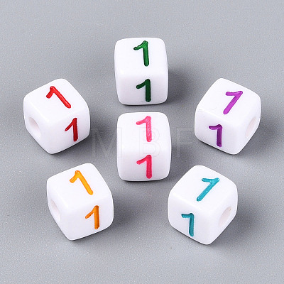 Opaque Acrylic European Large Hole Beads SACR-N020-01A-02-1