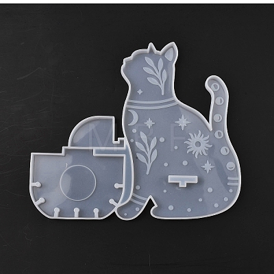 Cat Shape Floating Shelf DIY Silicone Mold DIY-K067-01-1