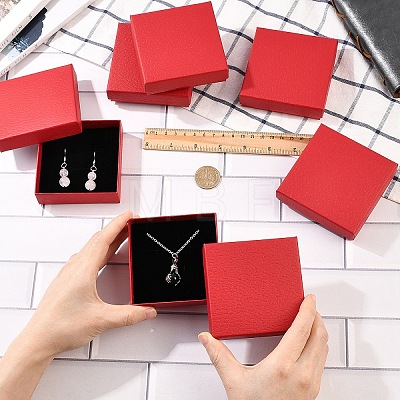 6Pcs Square Cardboard Necklace Box CBOX-YW0001-05B-1