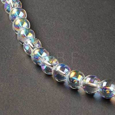 Transparent Electroplate Glass Beads Strands EGLA-I015-01A-1