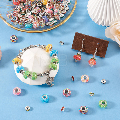 50Pcs Transparent Resin Rondelle European Beads RESI-TA0005-62-1