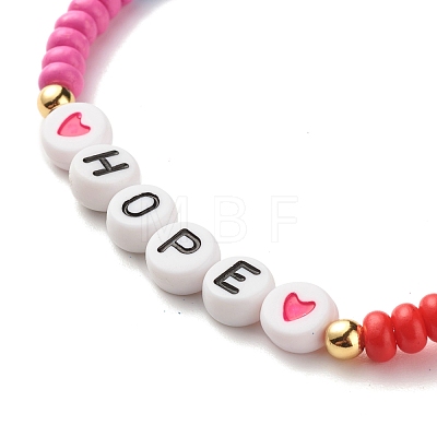 Word HOPE Stretch Bracelets BJEW-JB07524-04-1