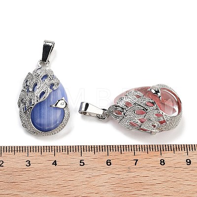 Synthetic Mixed Stone Teardrop Pendants G-G112-03P-1