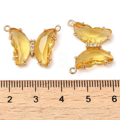 Brass Pave Faceted Glass Connector Charms FIND-Z020-03O-1