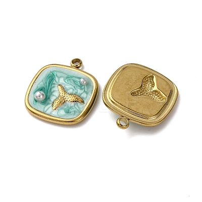 304 Stainless Steel Enamel Pendants STAS-P406-25A-G-1
