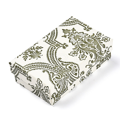 Flower Printed Cardboard Jewelry Boxes CBOX-T006-10B-1