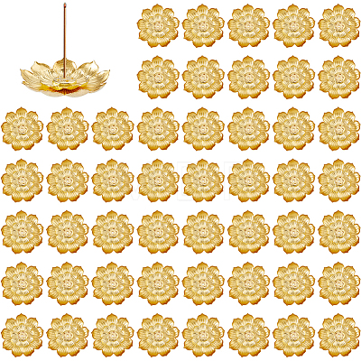 60Pcs Alloy Lotus Incense Burner Holder AJEW-DC0003-91B-1