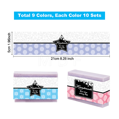   90Pcs 9 Colors Floral Pattern Handmade Soap Paper Tag DIY-PH0005-82-1