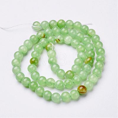 Natural Flower Jade Beads Strands GSR6mmC193-1