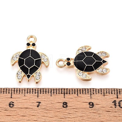 Alloy Rhinestone and Enamel Pendants PALLOY-T092-40G-05-1