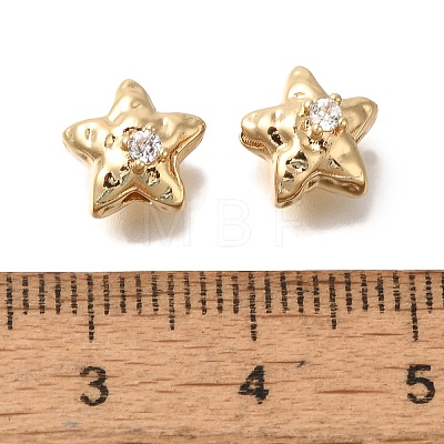 Brass Micro Pave Cubic Zirconia KK-Q001-04G-01-1