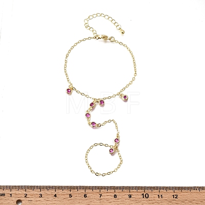 Brass Micro Pave Cubic Zirconia Mittens Bracelets BJEW-C156-01G-02-1