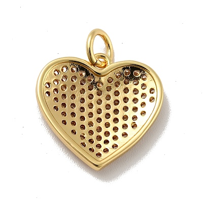 Heart Brass Micro Pave Cubic Zirconia Pendants KK-G419-23G-01-1