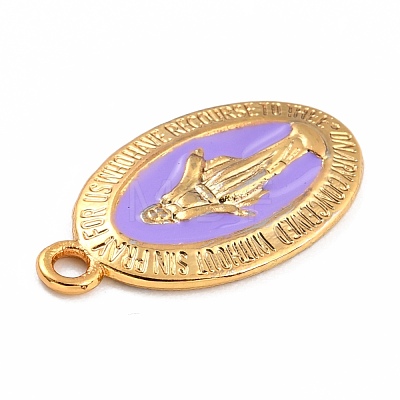 Golden Alloy Enamel Pendants KK-P197-16G-1