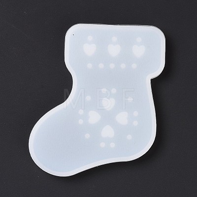 Stocking with Heart Pendant Silicone Molds DIY-K051-33-1