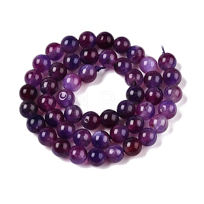 Dyed Natural White Jade Beads Strands G-T138-8mm-210-12-1